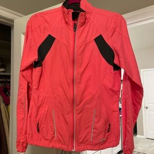 Neon coral running or workout jacket